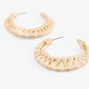 Raffia Woven Hoop Earrings